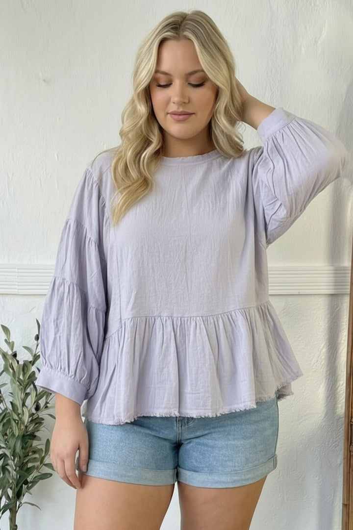 With Gentle Grace Lavender Cotton Blouse | Nikki &amp; Co. Boutique