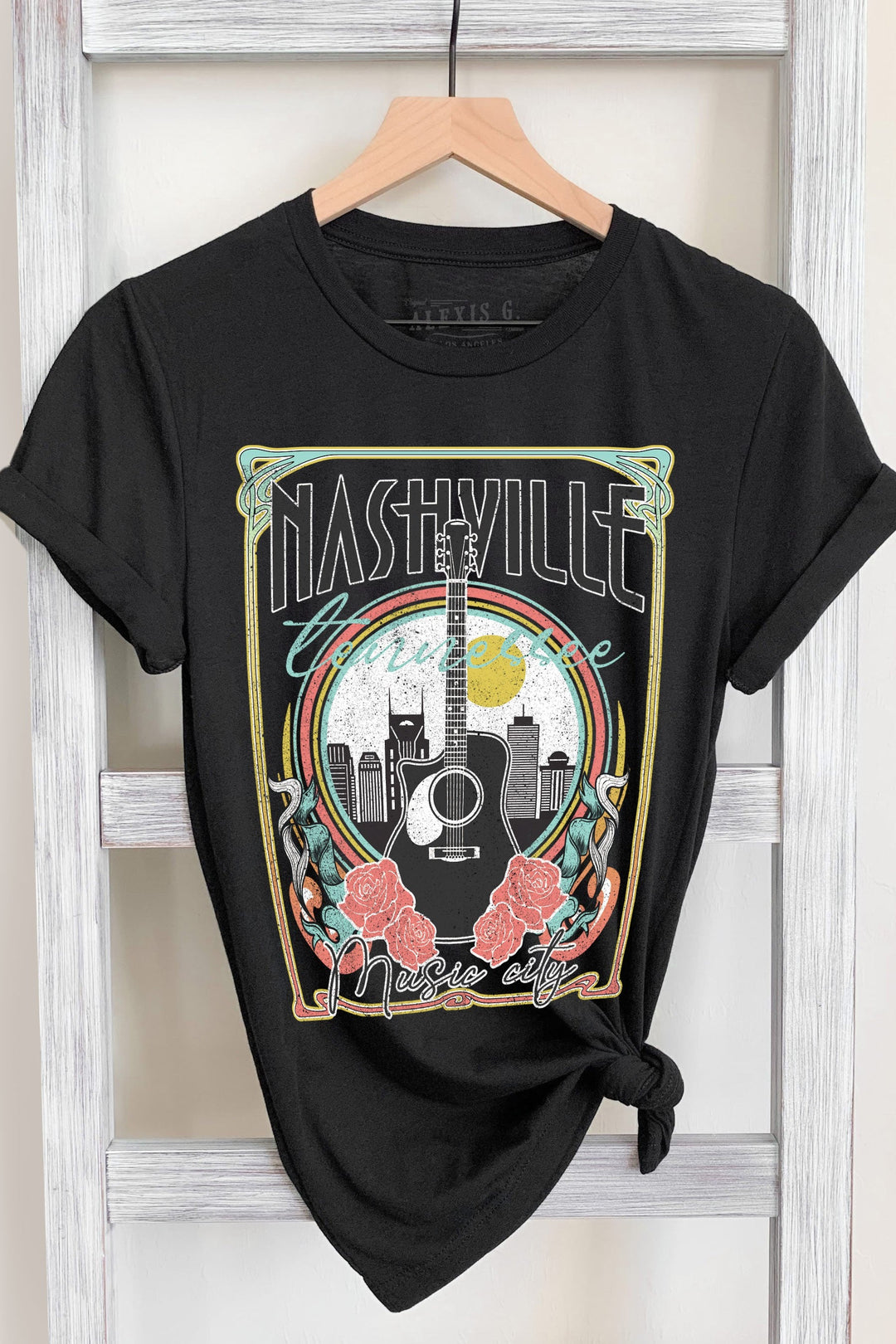 Black Cotton Nashville Graphic Knit Tees | Nikki &amp; Co. Boutique