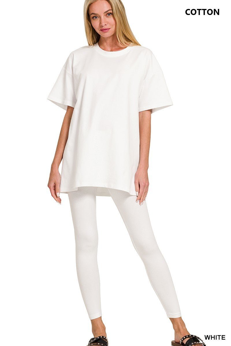 Zenana Cotton Short Sleeve, Round Neck Set (NP) - Nikki &amp; Co. Boutique