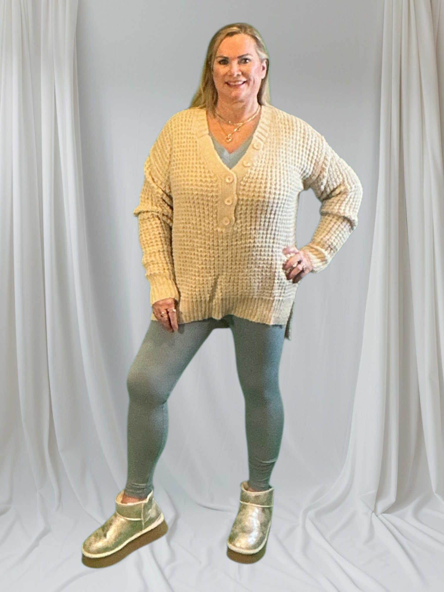 Over the Top! (NP) - Loveable Layers - Sweaters and a Faux Fur Long Vest - 5 Options - Nikki and Co Boutique