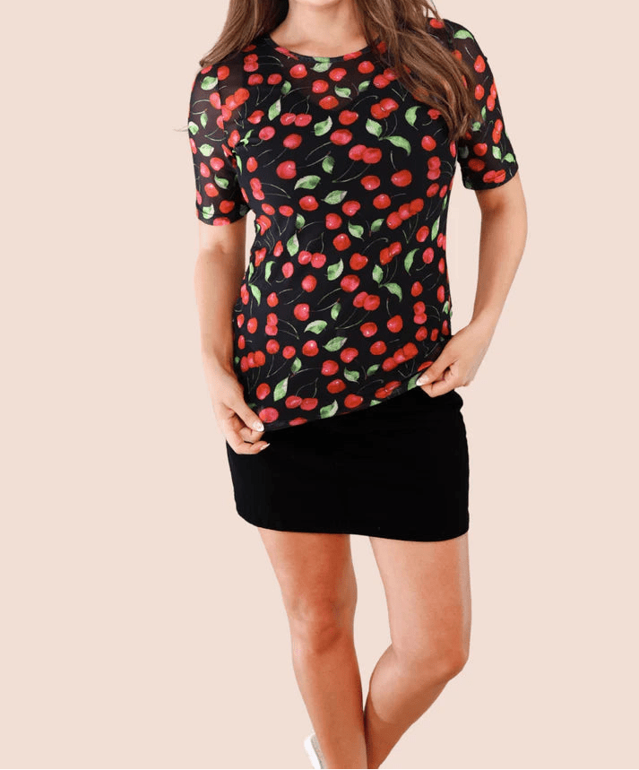 Wild Cherry Mesh Top (NP) | Nikki &amp; Co. Boutique