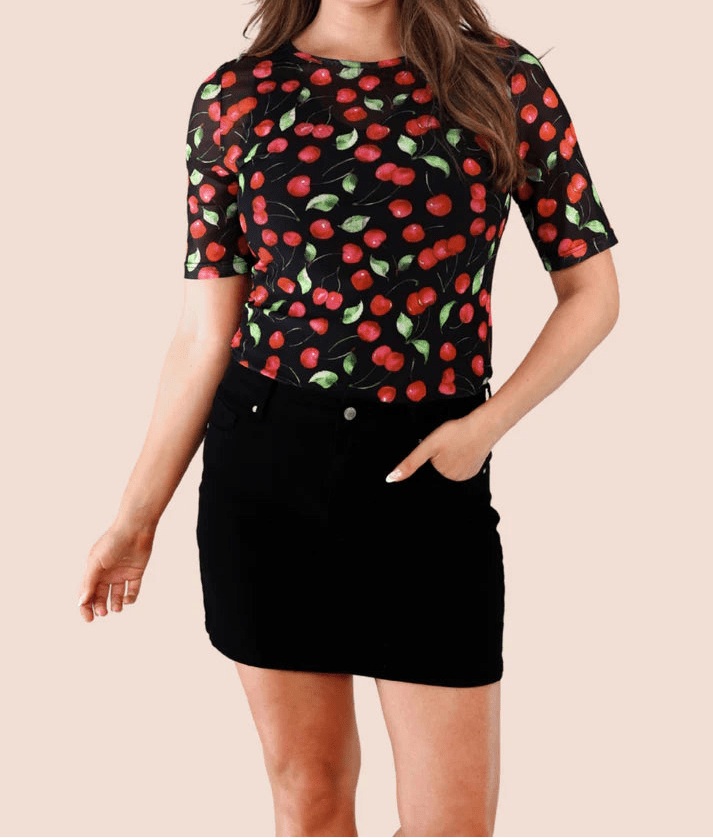 Wild Cherry Mesh Top (NP) | Nikki &amp; Co. Boutique