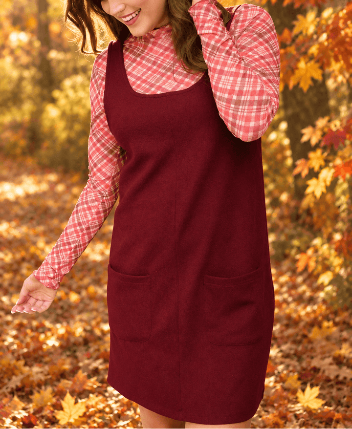 Rory Ribbed Jumper Dress - Burgundy, Navy &amp; Red (NP) - Nikki &amp; Co. Boutique