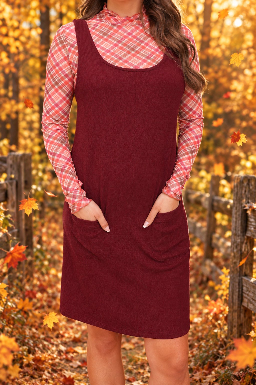 Rory Ribbed Jumper Dress - Burgundy, Navy &amp; Red (NP) - Nikki &amp; Co. Boutique