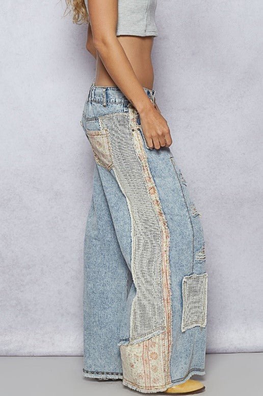 POL (NP) - Boho Pants with Patches, 2 Colors | Nikki &amp; Co. Boutique