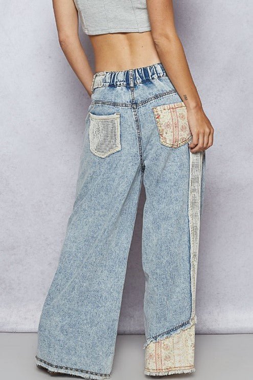 POL (NP) - Boho Pants with Patches, 2 Colors | Nikki &amp; Co. Boutique