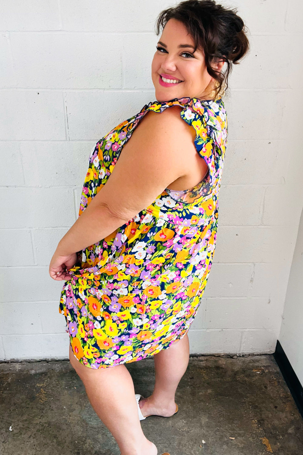 Indigo &amp; Lemon Floral Babydoll Ruffle Dress | Nikki &amp; Co. Boutique