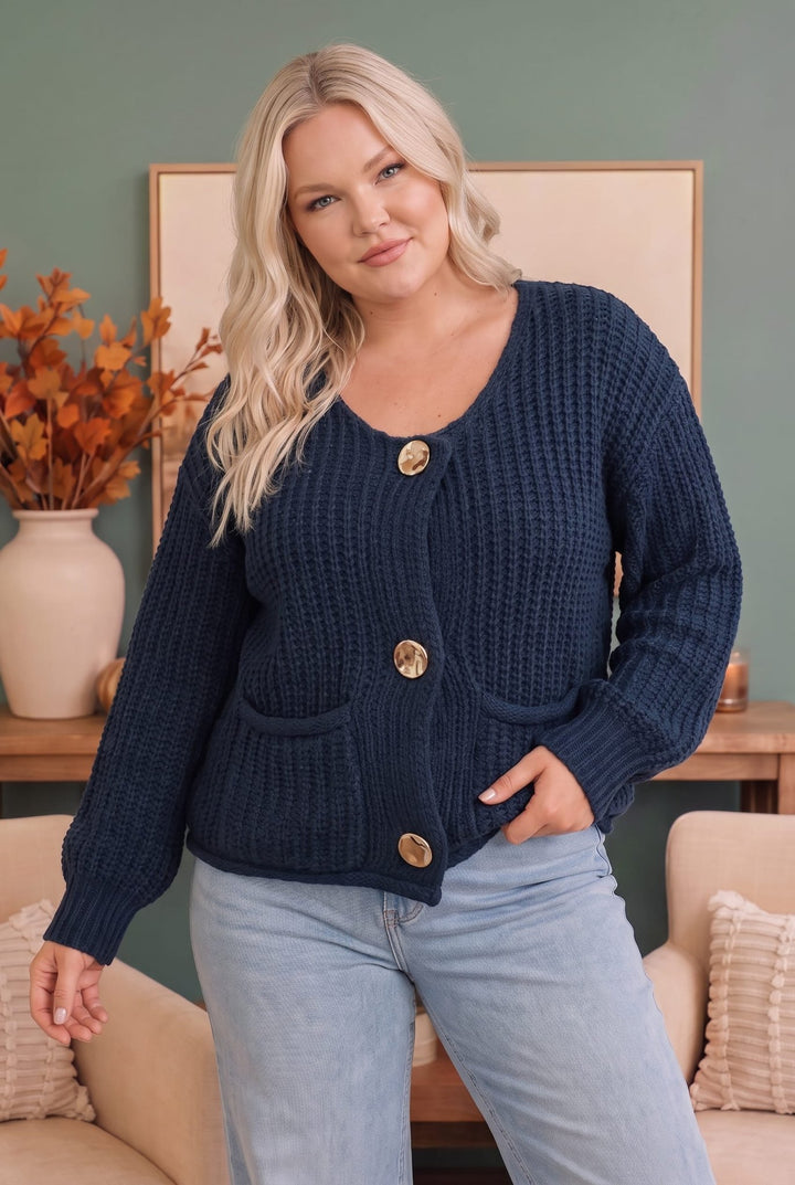 Cozy Afternoons Navy Cardigan - Nikki &amp; Co. Boutique