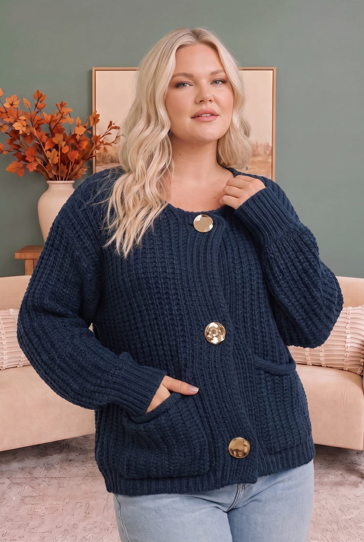 Cozy Afternoons Navy Cardigan - Nikki &amp; Co. Boutique