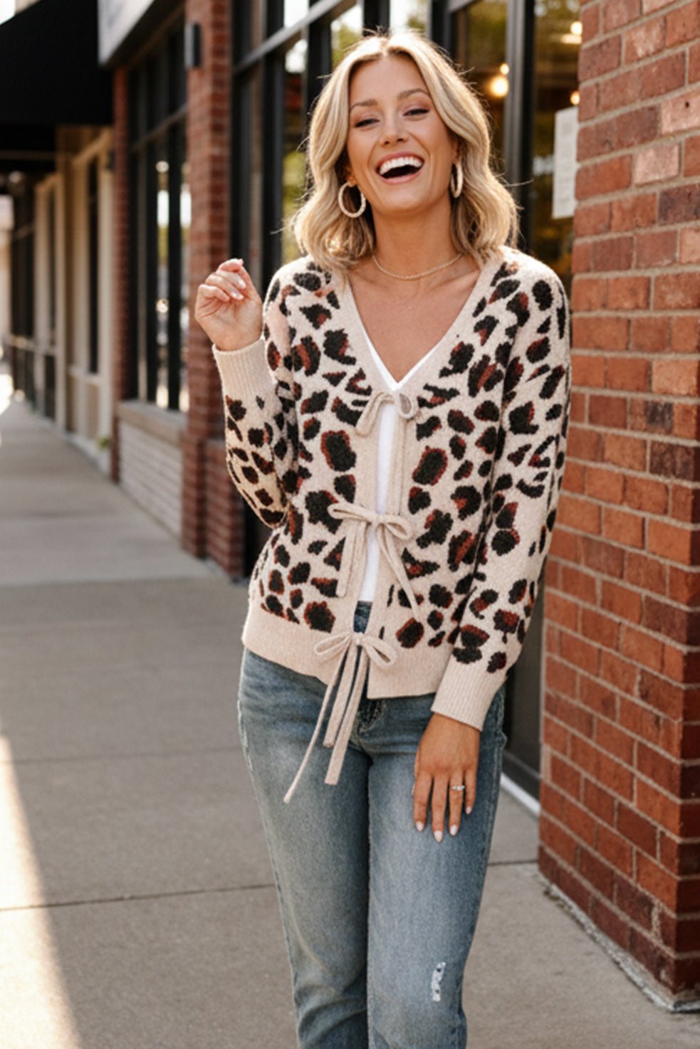 Leopard Love Lace-Up Cardigan | Nikki &amp; Co. Boutique