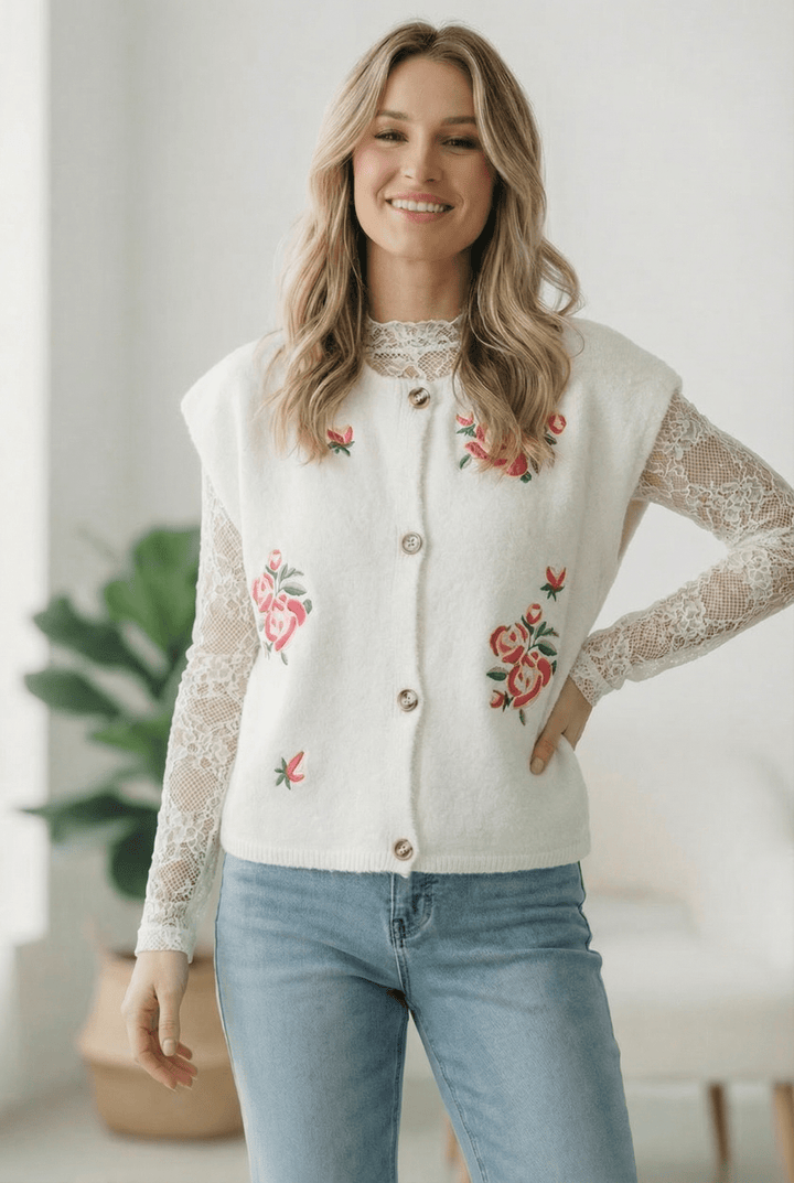 Rose Garden Knit Vest | Nikki &amp; Co. Boutique