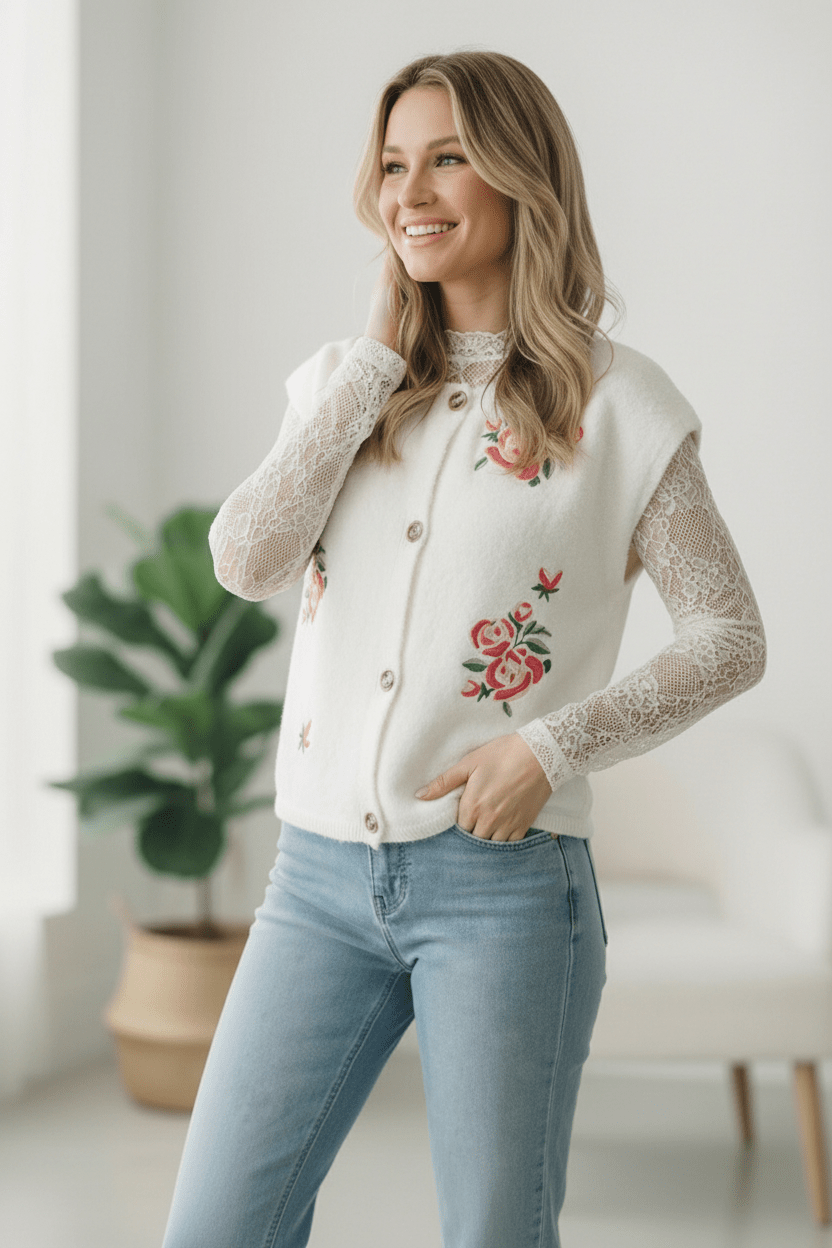 Rose Garden Knit Vest | Nikki &amp; Co. Boutique
