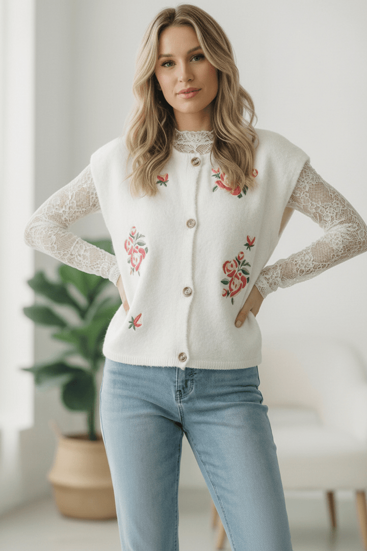 Rose Garden Knit Vest | Nikki &amp; Co. Boutique
