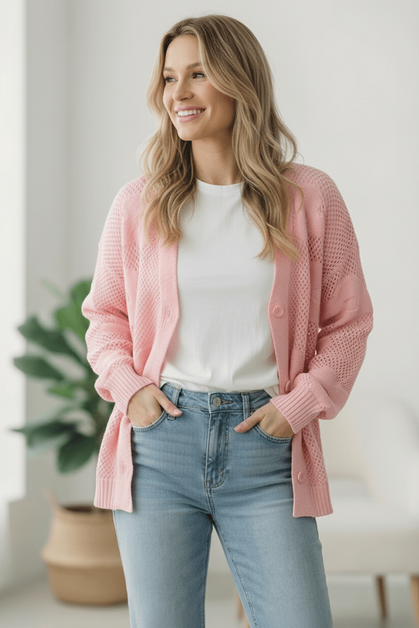 The Pink Daydream Netted Cardigan | Nikki &amp; Co. Boutique
