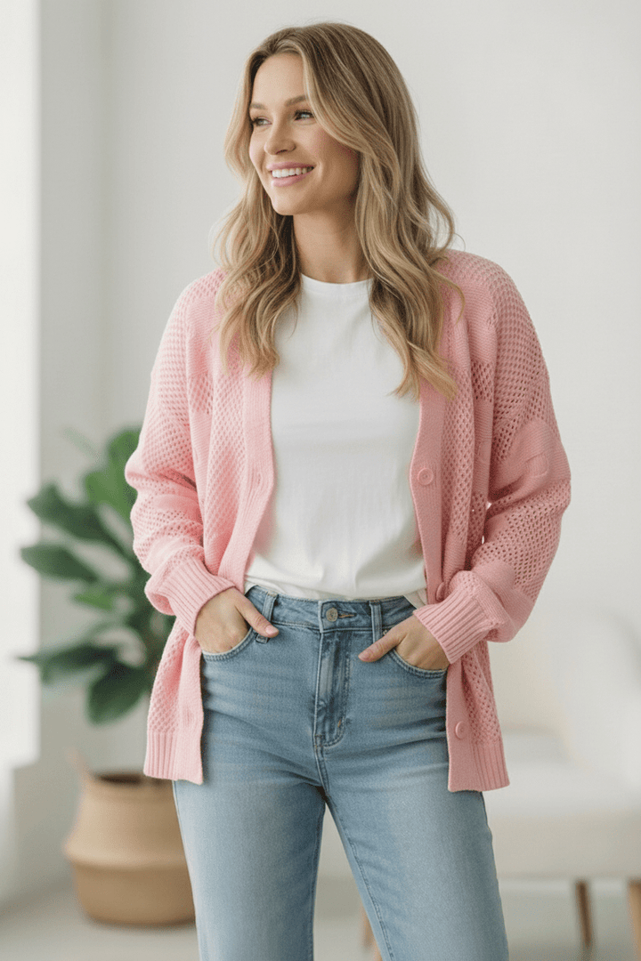 The Pink Daydream Netted Cardigan | Nikki &amp; Co. Boutique