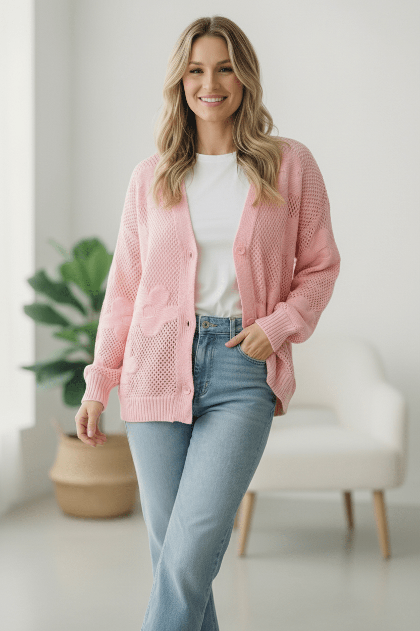 The Pink Daydream Netted Cardigan | Nikki &amp; Co. Boutique