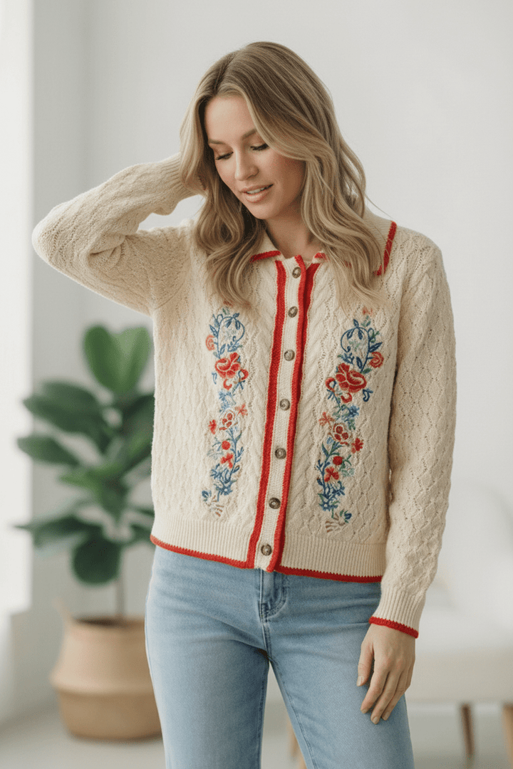 Vintage Blooms Embroidered Cardigan | Nikki &amp; Co. Boutique