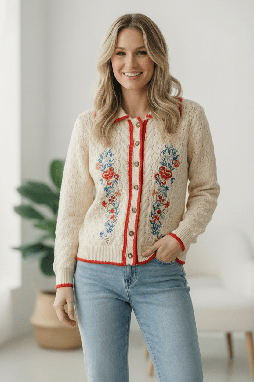 Vintage Blooms Embroidered Cardigan | Nikki &amp; Co. Boutique