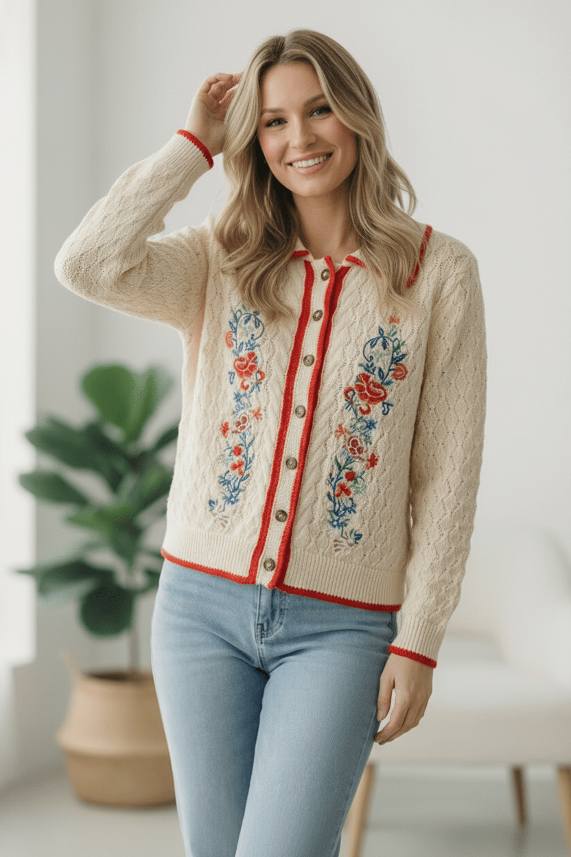Vintage Blooms Embroidered Cardigan | Nikki &amp; Co. Boutique