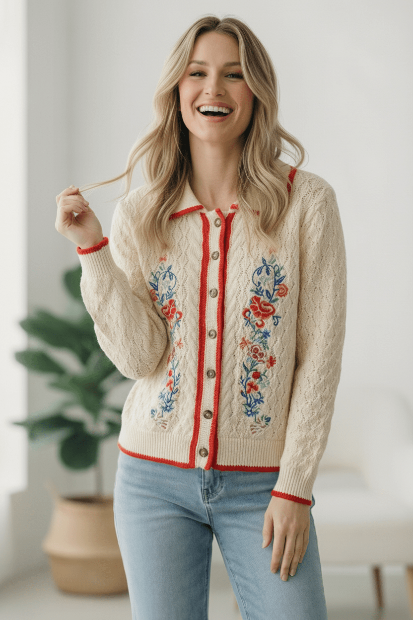 Vintage Blooms Embroidered Cardigan | Nikki &amp; Co. Boutique