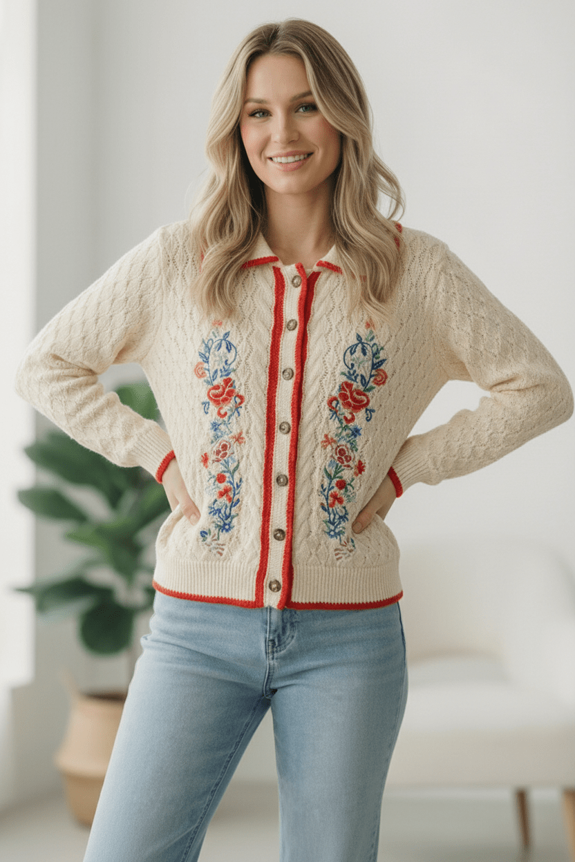 Vintage Blooms Embroidered Cardigan | Nikki &amp; Co. Boutique