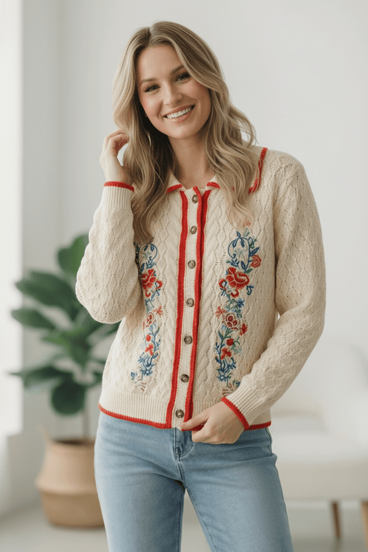 Vintage Blooms Embroidered Cardigan | Nikki &amp; Co. Boutique