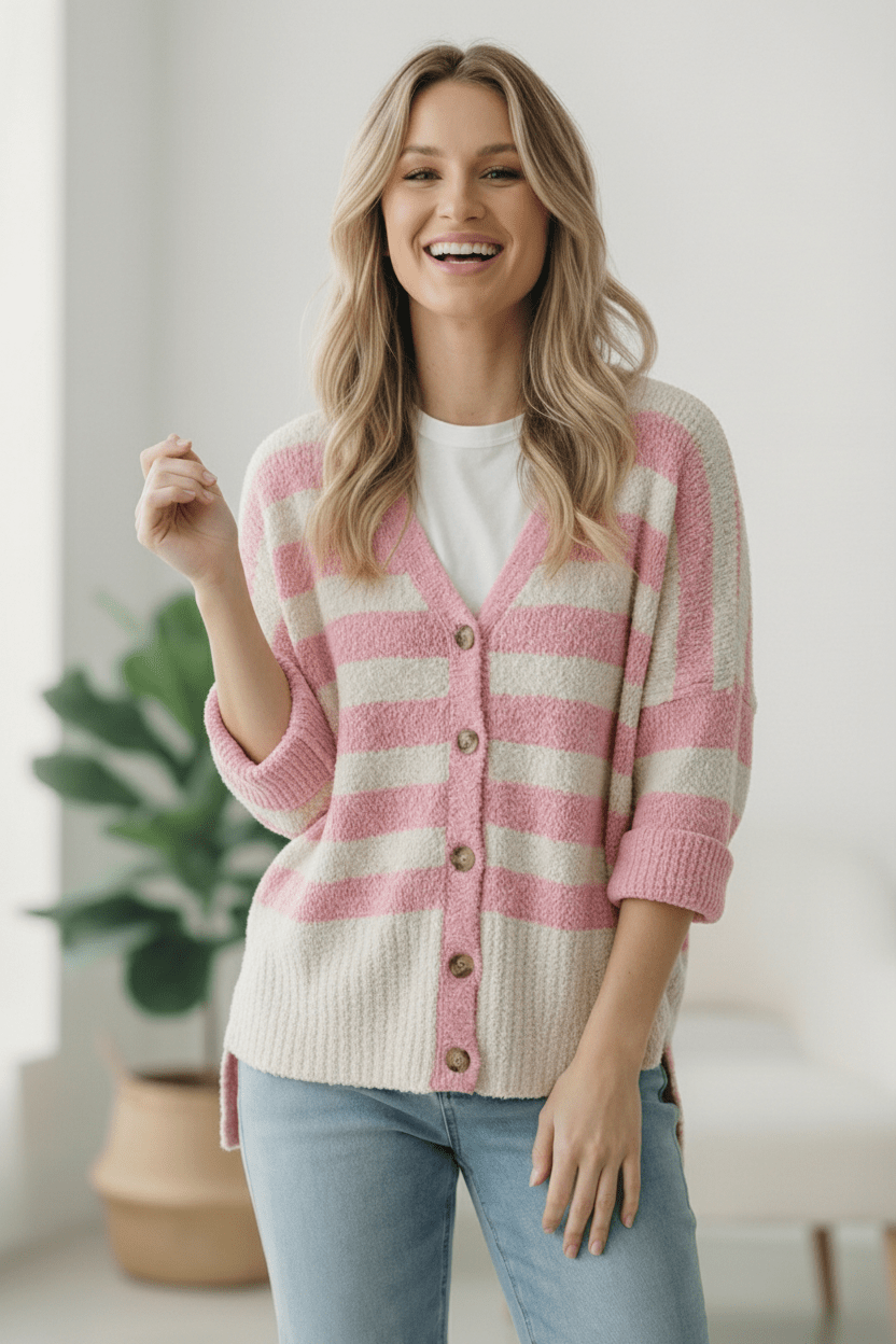 Hometown Heart Striped Cardigan | Nikki & Co. Boutique