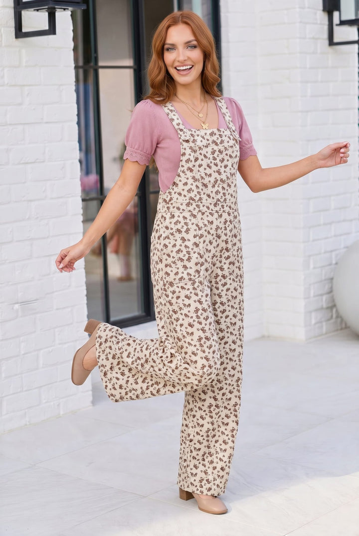 Wildflower Fields Floral Overalls - Nikki &amp; Co. Boutique