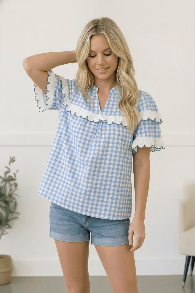 Sweet Meadow Cotton Gingham Tops | Nikki &amp; Co. Boutique
