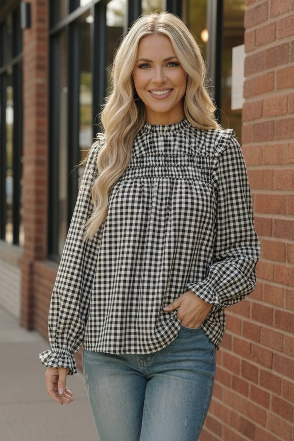 Wildwood Check White Smock | Nikki &amp; Co. Boutique