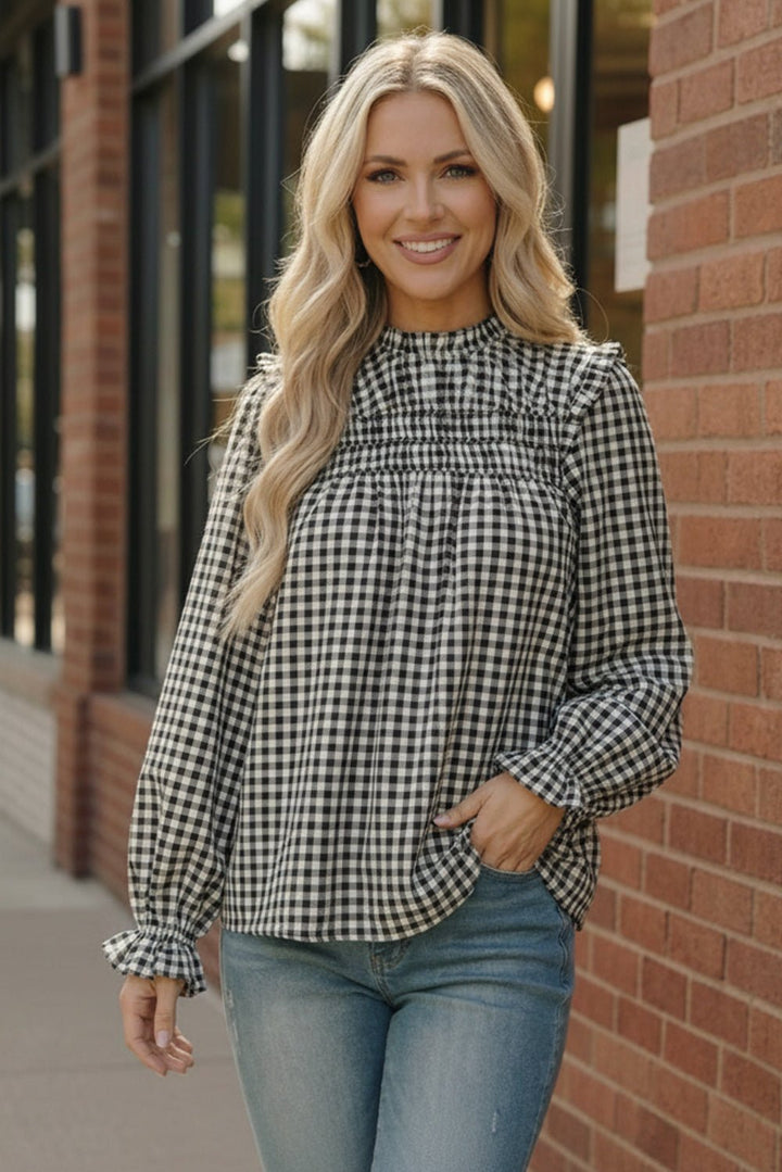 Wildwood Check White Smock | Nikki &amp; Co. Boutique