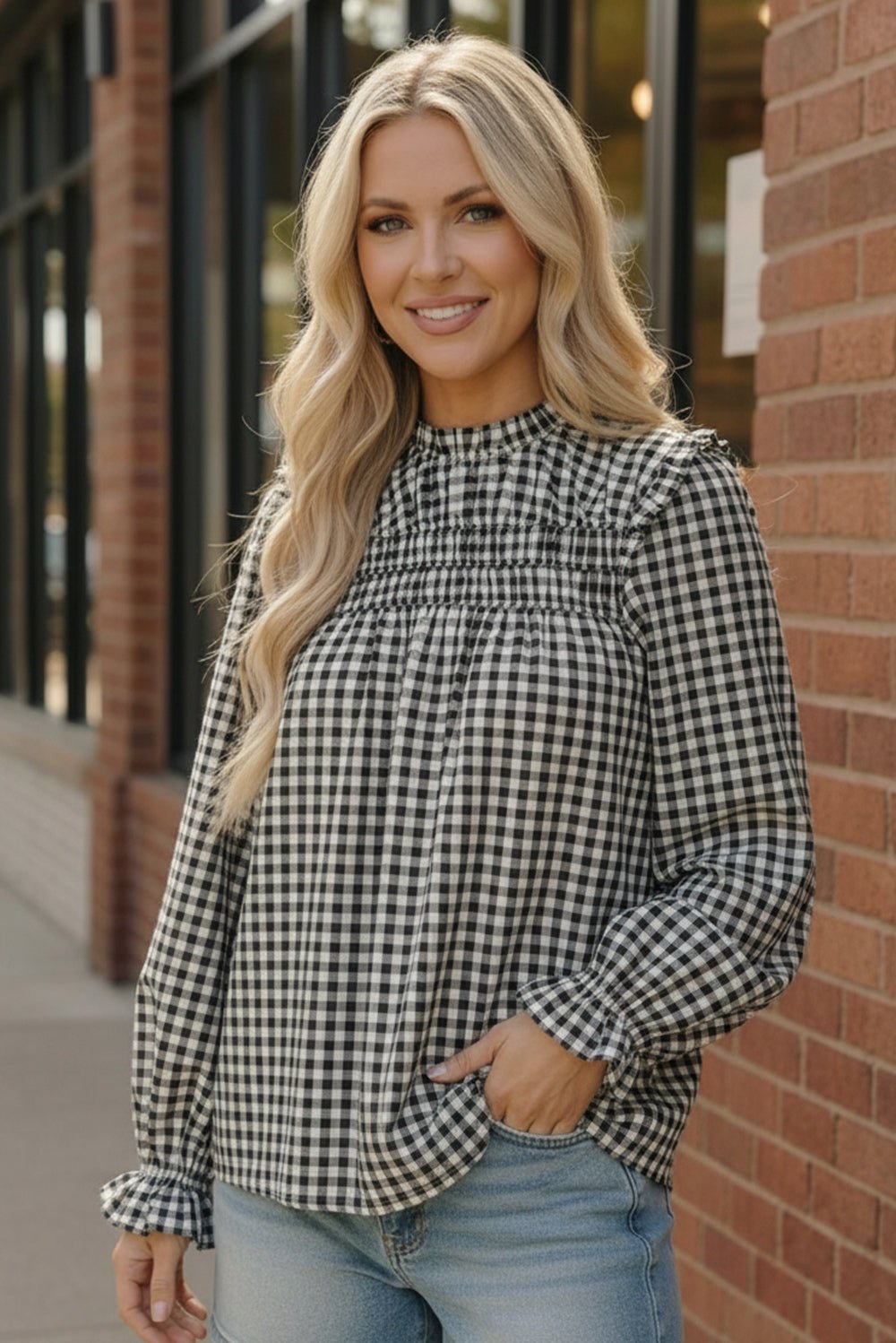 Wildwood Check White Smock | Nikki &amp; Co. Boutique