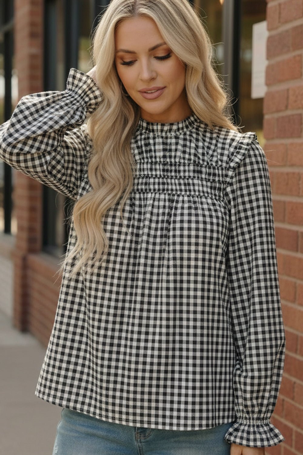 Wildwood Check White Smock | Nikki &amp; Co. Boutique