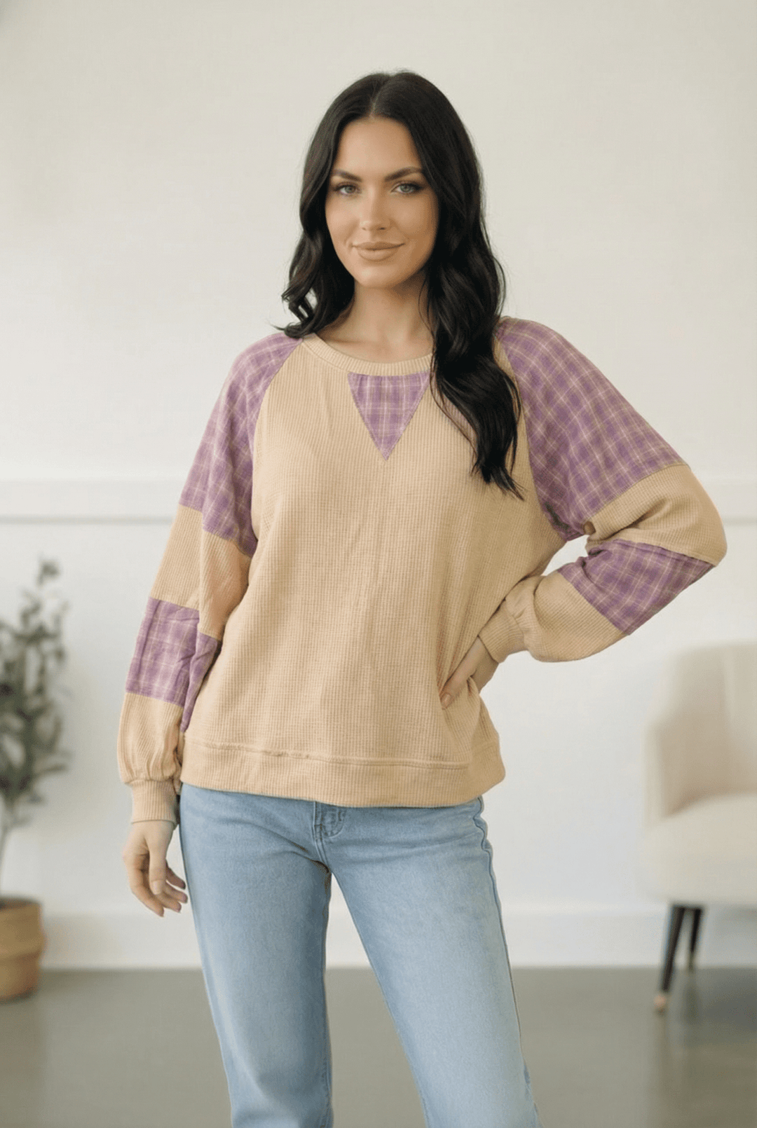 Country Cozy Oatmeal Long Sleeve Thermal | Nikki &amp; Co. Boutique