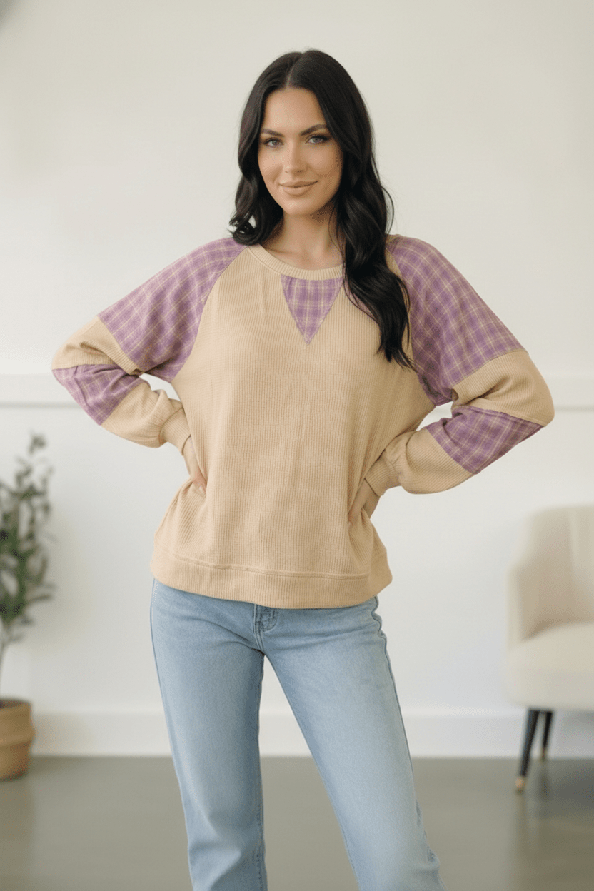 Country Cozy Oatmeal Long Sleeve Thermal | Nikki &amp; Co. Boutique