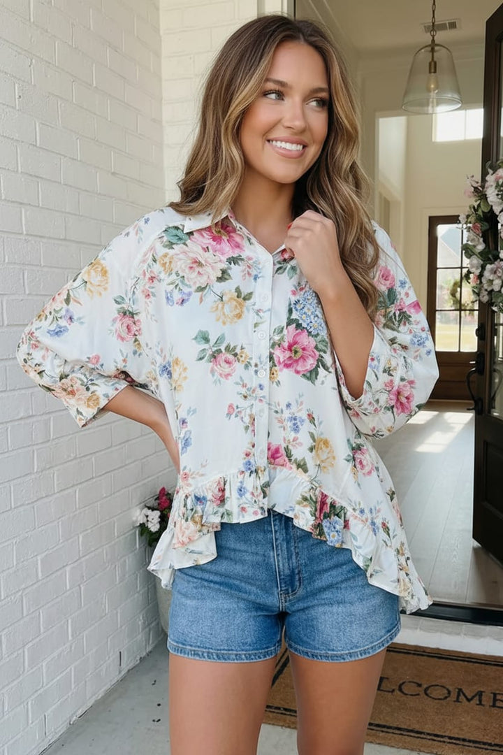 Home for the Weekend Floral Peplum Blouse | Nikki &amp; Co. Boutique