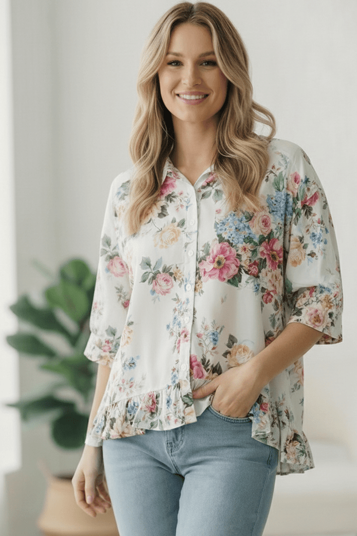 Home for the Weekend Floral Peplum Blouse | Nikki &amp; Co. Boutique