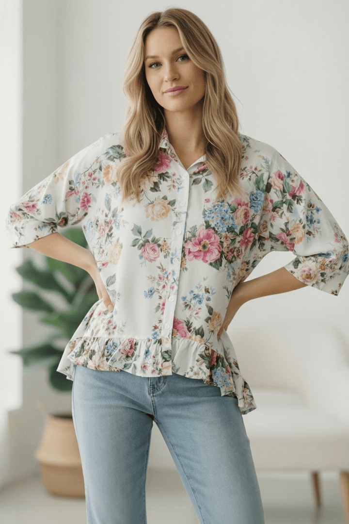 Home for the Weekend Floral Peplum Blouse | Nikki &amp; Co. Boutique