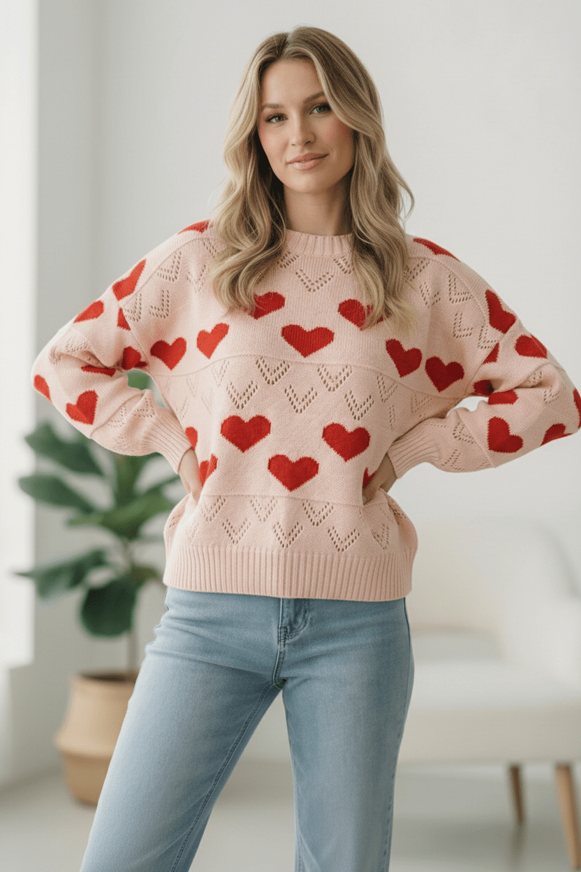 A Love Note Heart Sweater | Nikki &amp; Co. Boutique