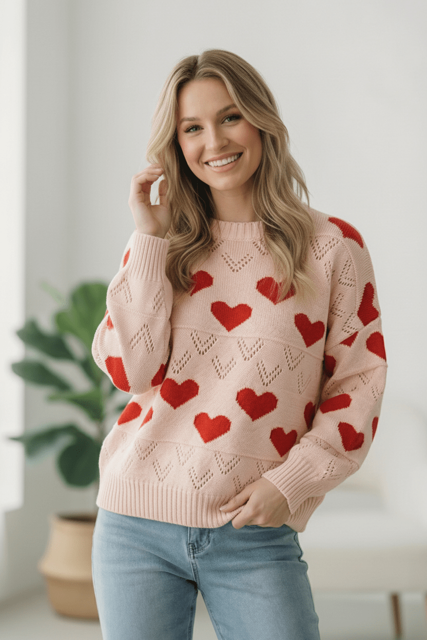 A Love Note Heart Sweater | Nikki &amp; Co. Boutique