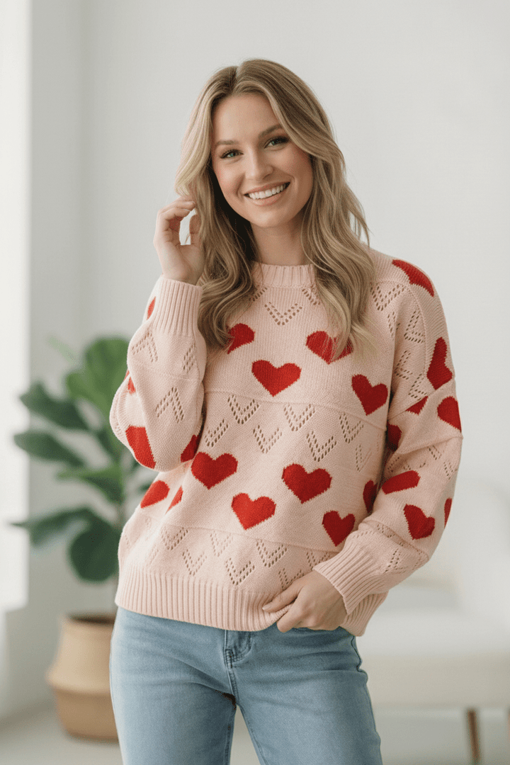 A Love Note Heart Sweater | Nikki &amp; Co. Boutique