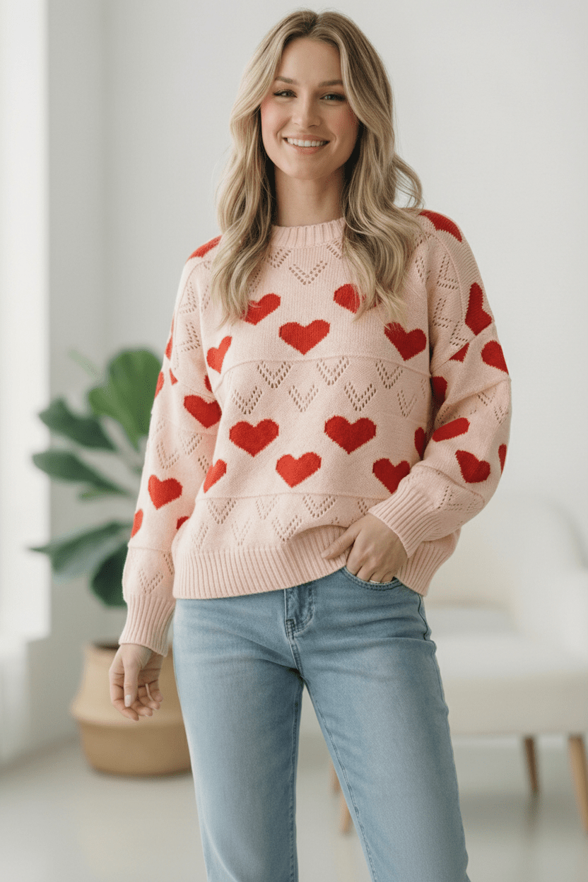 A Love Note Heart Sweater | Nikki &amp; Co. Boutique