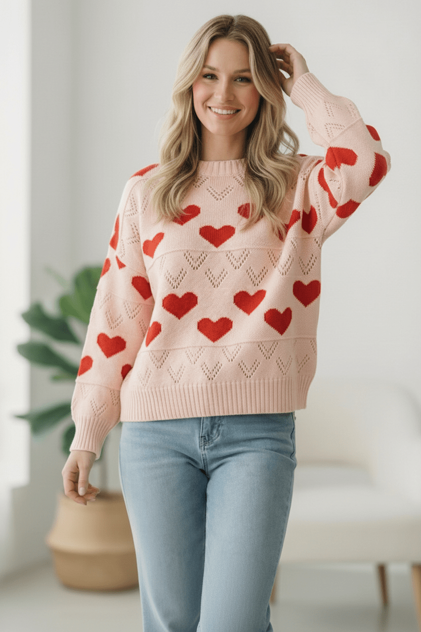 A Love Note Heart Sweater | Nikki &amp; Co. Boutique