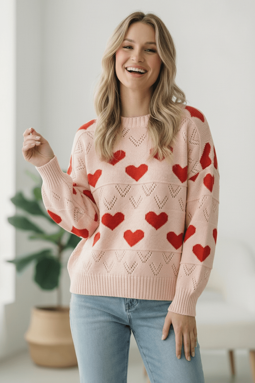 A Love Note Heart Sweater | Nikki &amp; Co. Boutique