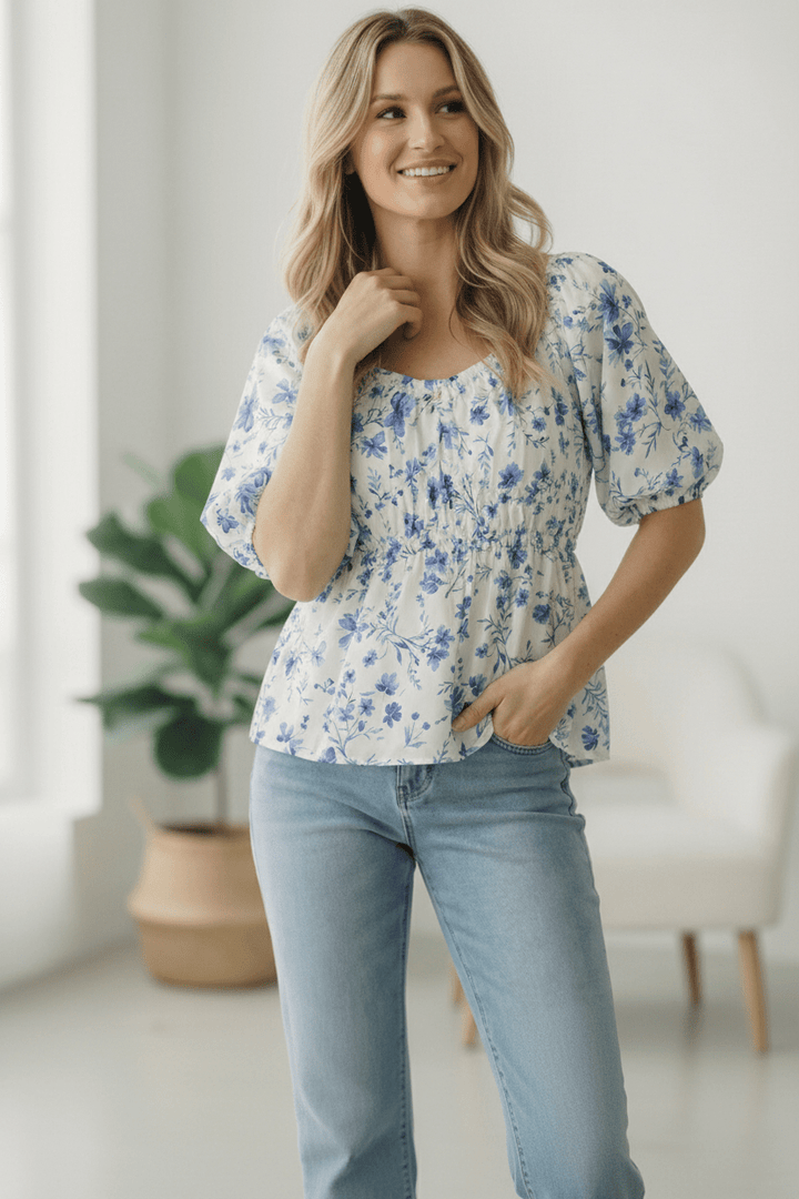 Sunday in Provence Peplum Blouse | Nikki &amp; Co. Boutique