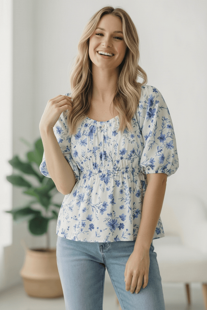 Sunday in Provence Peplum Blouse | Nikki &amp; Co. Boutique