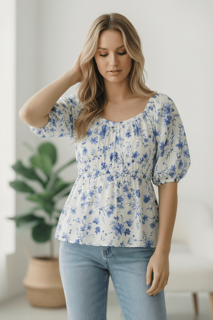 Sunday in Provence Peplum Blouse | Nikki &amp; Co. Boutique