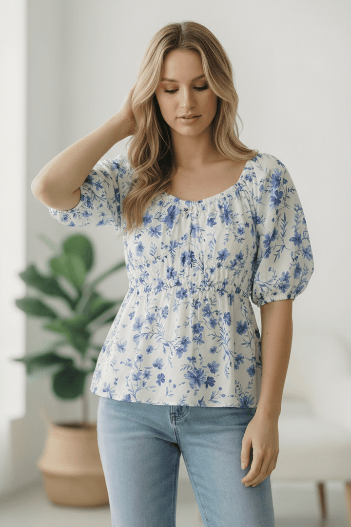 Sunday in Provence Peplum Blouse | Nikki &amp; Co. Boutique