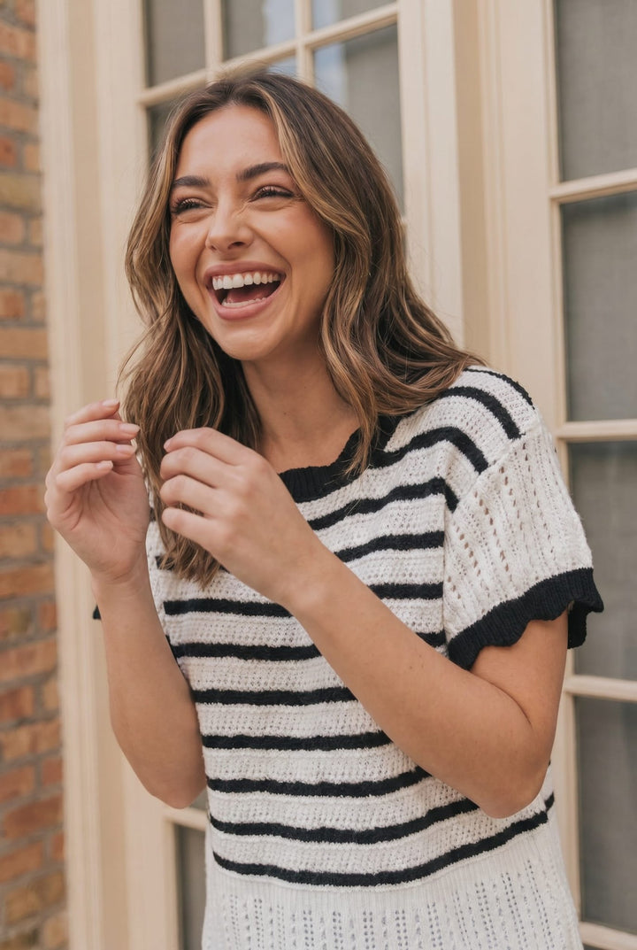 Stripe It Right Knit Sweater Top - Nikki &amp; Co. Boutique