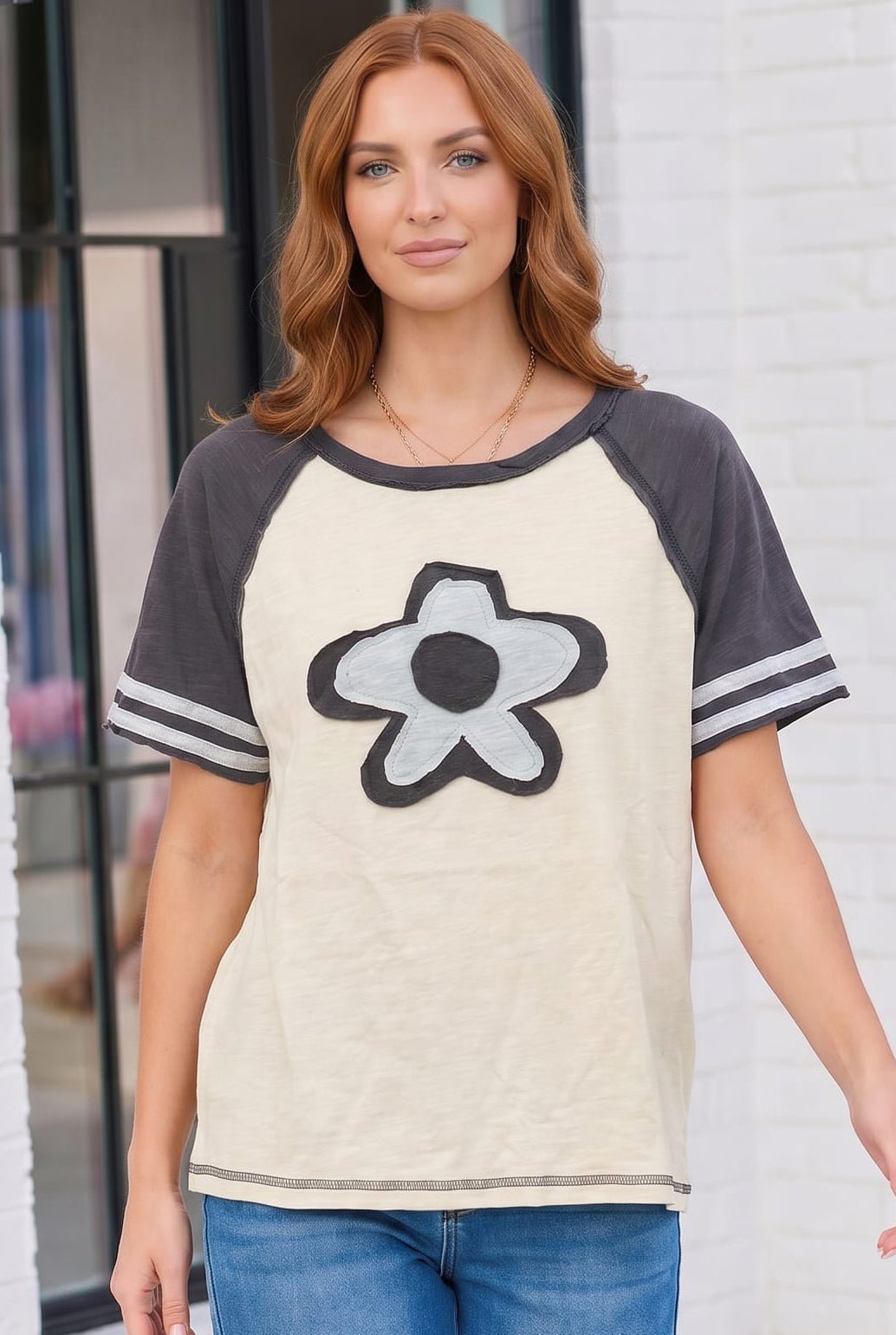 Retro Flower Power Baseball Tee - Nikki &amp; Co. Boutique